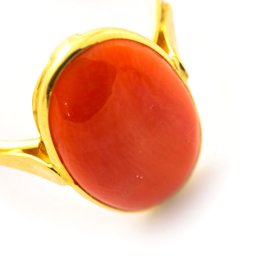 ANELLO ORO 18KT E CORALLO MEDITERRANEO